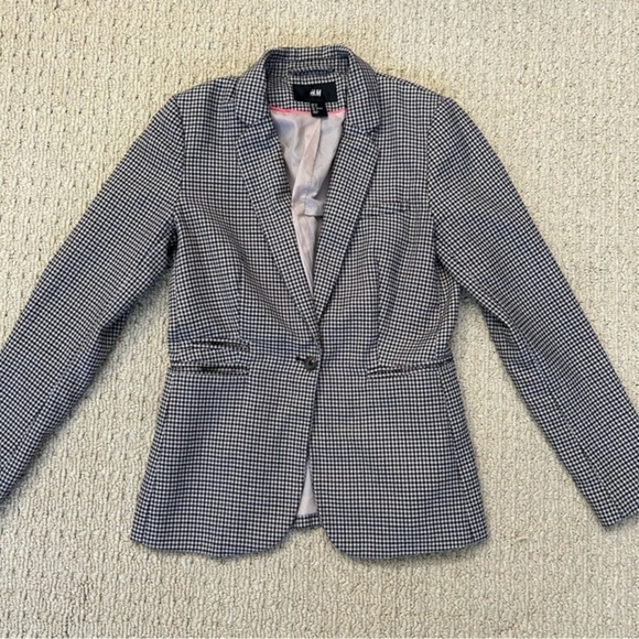 H&M single breasted houndstooth blazer - Picture 1 of 3